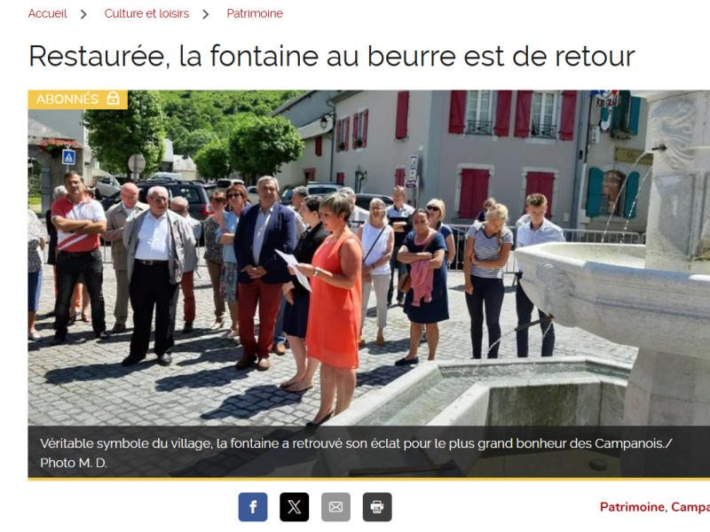 Articles Campan fontaine au beurre Restauration Fontaine au beurre Campan